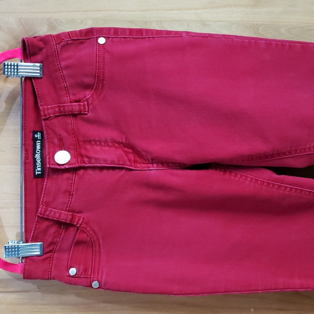 TINSELTOWN size 0 stretchy red jeggings jeans